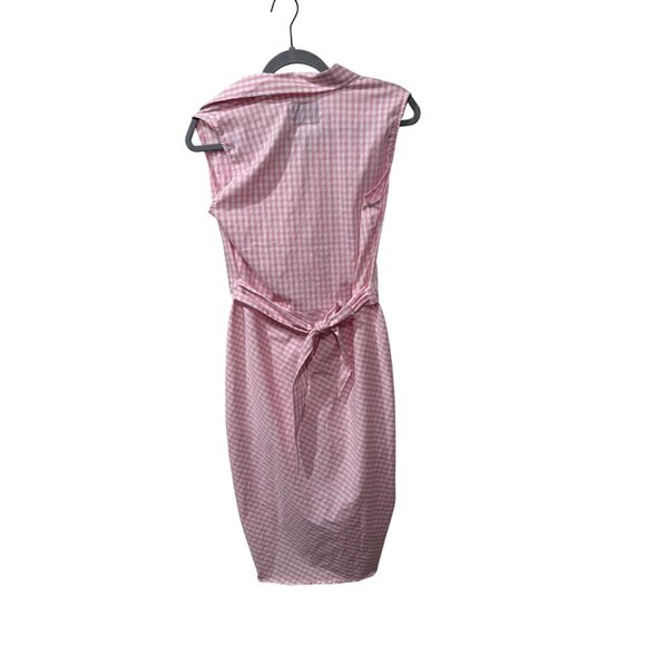 Pink Gingham Sleeveless Button-Down Dress The Shirt Rochelle Behrens Size S NWT - Picture 5 of 6